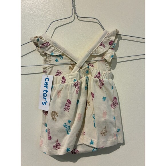 NWT Carter's Cream Sea Animal Dress - Newborn (NB) - Picture 2 of 4